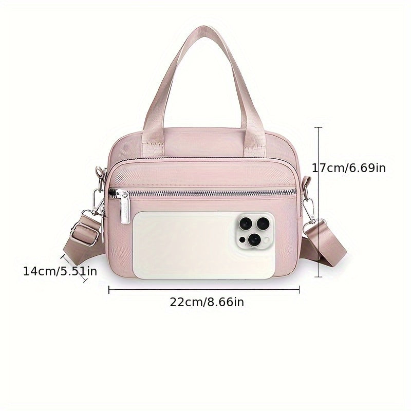 Dam handväska – Nylon med justerbar rem & flera fack