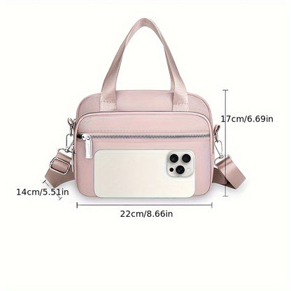 Dam handväska – Nylon med justerbar rem & flera fack