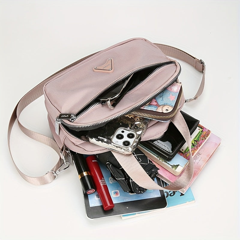 Dam handväska – Nylon med justerbar rem & flera fack